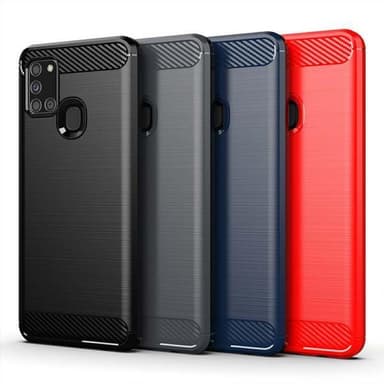 Stöttåligt Armor Carbon TPU-skal Samsung A21s - Grå