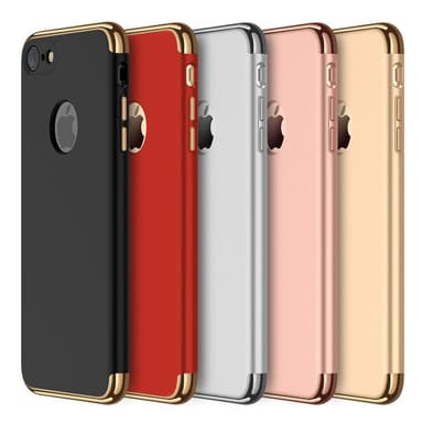 Design skal 3 i 1 guldkant till iPhone 7 - Röd