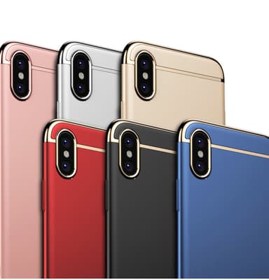 Design skal 3 i 1 guldkant till iPhone X - Silver
