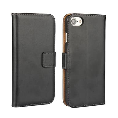SKALO iPhone 7/8 Plånboksfodral Äkta Skinn - Svart