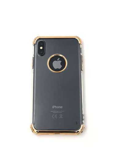 Extra tåligt design silikonskal | färgade kanter iPhone X/XS - Guld