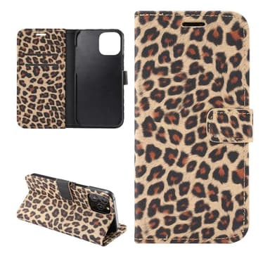 iPhone 12 / 12 Pro Plånboksfodral Fodral Leopard - Brun