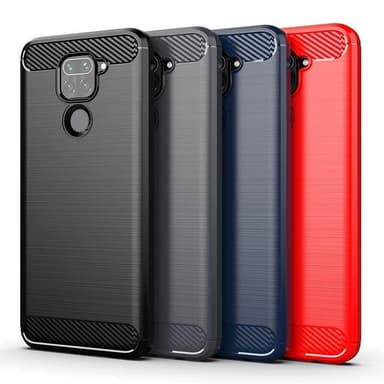 Stöttåligt Armor Carbon TPU-skal Xiaomi Redmi Note 9 - Röd