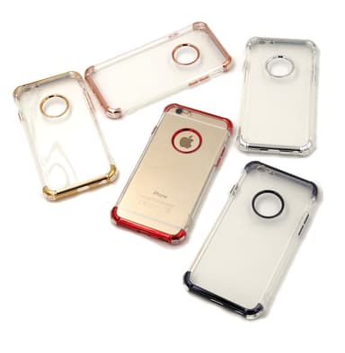 Extra tåligt design silikonskal | färgade kanter iPhone 7 - Svart