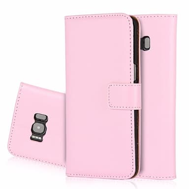 Plånboksfodral Äkta Skinn Samsung S8 Plus - Rosa