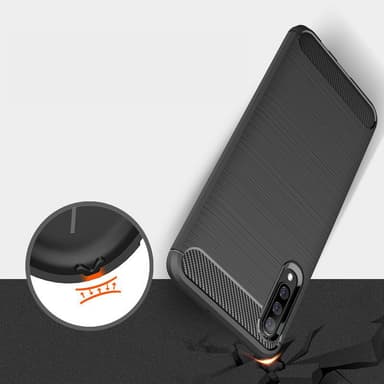 Stöttåligt Armor Carbon TPU-skal Samsung A50 - Svart