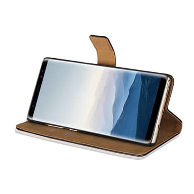 Plånboksfodral Äkta Skinn Samsung Note 8 - Vit