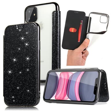 SKALO iPhone 11 Pro Max Plånboksfodral TPU Ultraslim Glitter - Silver