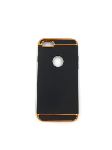Design skal 3 i 1 guldkant till iPhone 8 - Svart