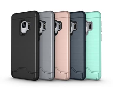 Samsung S9 | Armor skal | Korthållare - Svart
