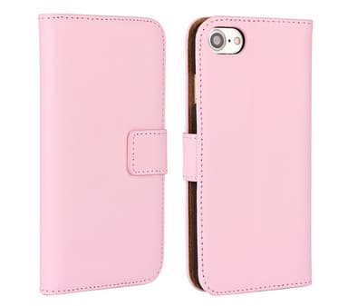 SKALO iPhone 7/8 Plånboksfodral Äkta Skinn - Ljusrosa