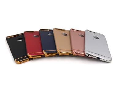 Design skal 3 i 1 guldkant till iPhone 8 PLUS - Silver