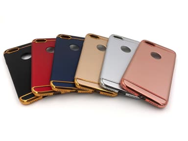 Design skal 3 i 1 guldkant till iPhone 8 - Svart