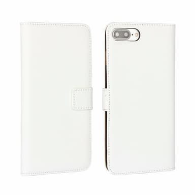 SKALO iPhone 7/8 Plus Plånboksfodral Äkta Skinn - Vit
