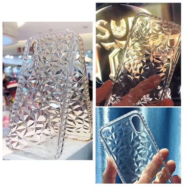 Extra tåligt 3D Diamant TPU iPhone X/XS - Svart