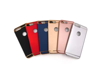 Design skal 3 i 1 guldkant till iPhone 8 PLUS - Silver