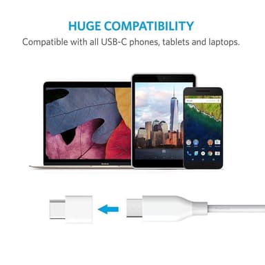 USB-C till Micro-USB adapter - vit