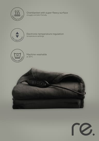 re. värmefilt i fleece 130160 (svart)