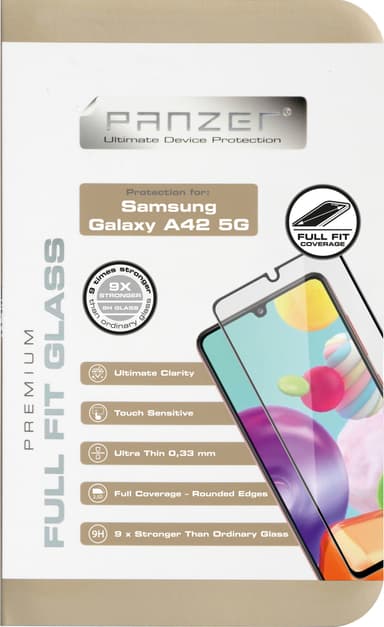 Panzer Full-Fit Samsung Galaxy A42 5G skärmskydd (svart)