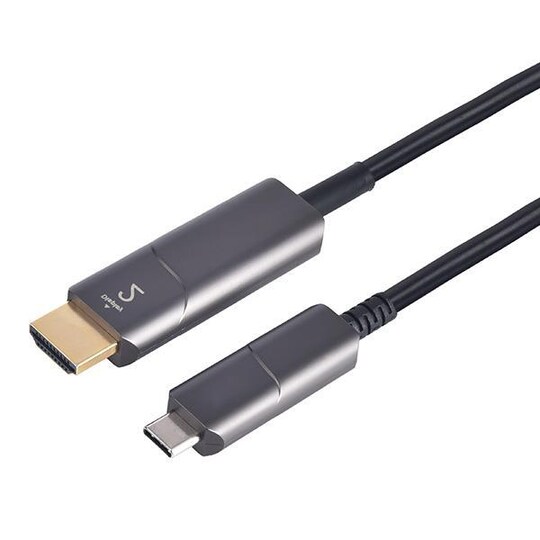 NÖRDIC 10m Aktiv AOC Fiber kabel USB 3.1 Type C till HDMI 4K 60hz 21,6Gbps HDCP/EDID/CEC/3D