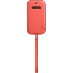 iPhone 12/12 Pro lädersleeve med  MagSafe (pink citrus)