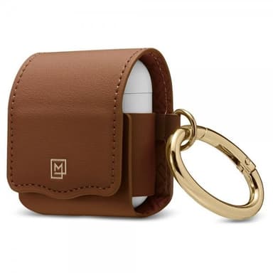 Spigen AirPods (1/2) Skal La Manon Leather Brun