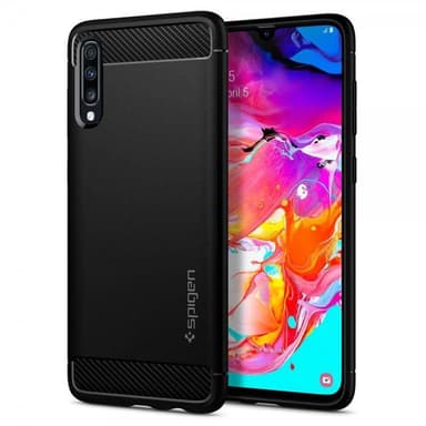 Spigen Samsung Galaxy A70 Skal Rugged Armor Matte Black