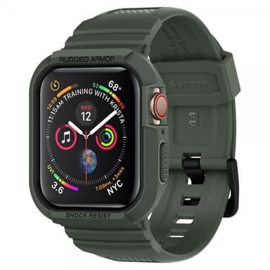 Spigen Apple Watch 44/45mm Skal med armband Rugged Armor Pro Military Green