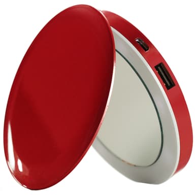 Hyper Pearl sminkspegel + powerbank (röd)