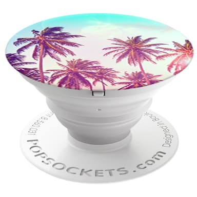 PopSockets mobilhållare (svart) Palm Trees