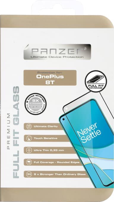 Panzer Full-Fit OnePlus 8T skärmskydd (svart)