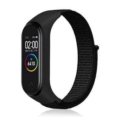 Nylon Armband Xiaomi Mi Band 3 / 4 - Dark Black