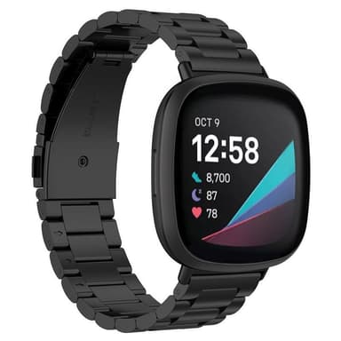 Armband rostfritt stål Fitbit Sense - Svart
