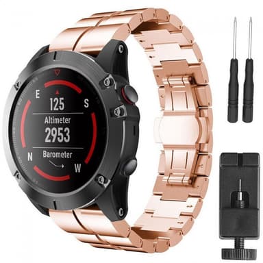 Double Row RSF stål Garmin Fenix 3 / 5X / 5X Plus - Rosè