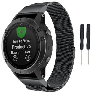 Milanese RSF stål Armband Garmin Fenix 3 / 5X / 5X Plus - Svart