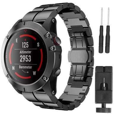 Double Row RSF stål Garmin Fenix 3 / 5X / 5X Plus - Svart
