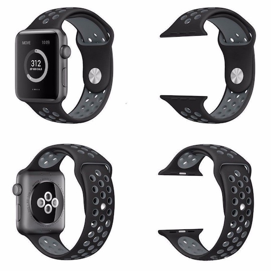 Apple Watch 38mm Sport Armband Svart-Grå