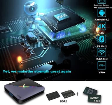 8K Smart TV box 4GB+64GB med Android 9.0 A95X F3