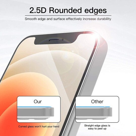 Skärmskydd  iPhone 12 / 12 Pro Härdat glas Transparent