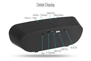 Bärbar högtalare med Bluetooth och AUX-port - Svart