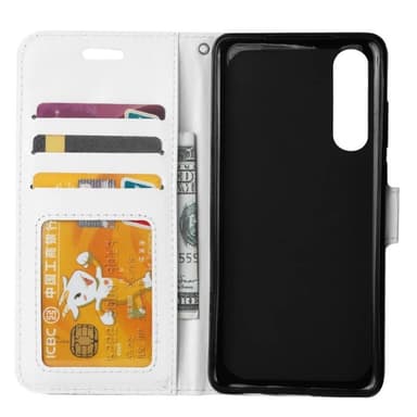 Mobilplånbok 3-kort Huawei P30 (ELE-L29)  - Vit
