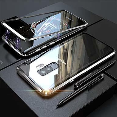 Samsung Galaxy S9 Plus skal med skärmskydd glas/silver