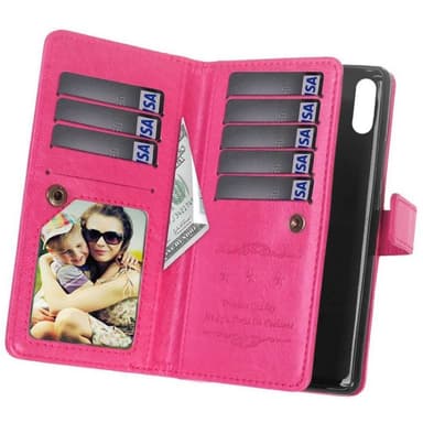 Dubbelflip Flexi 9-kort Huawei P Smart 2019 (POT-LX1)  - Rosa