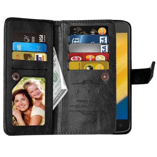 Dubbelflip Flexi 9-kort Motorola Moto C (XT1754)  - Svart