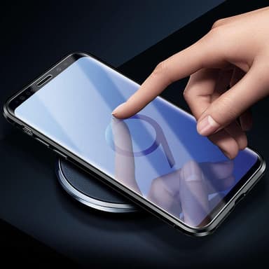 Samsung Galaxy S9 Plus skal med skärmskydd glas/silver