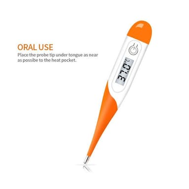Digital febertermometer Orange/Vit