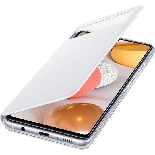 Samsung S View plånboksfodral för Galaxy A42 (vit)