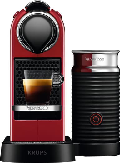 NESPRESSO® CitiZ And Milk kaffemaskin av Krups, Röd