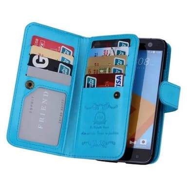 Dubbelflip Magnet 2i1 9-kort  HTC 10  - Blå