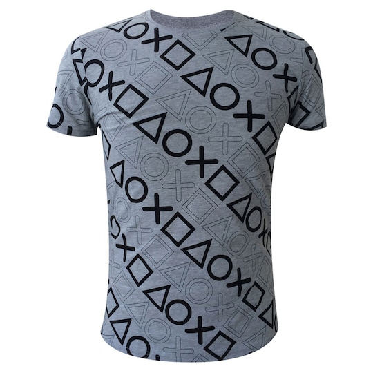 T-Shirt PlayStation - Buttons print grå (XXL)